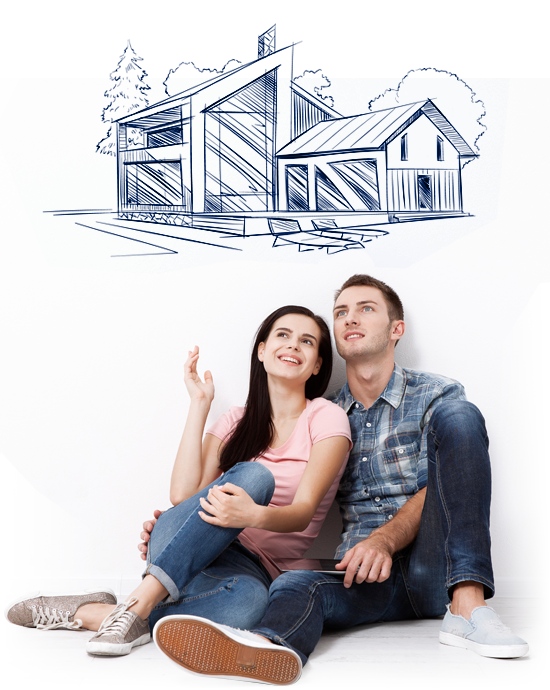 Family with their dream home